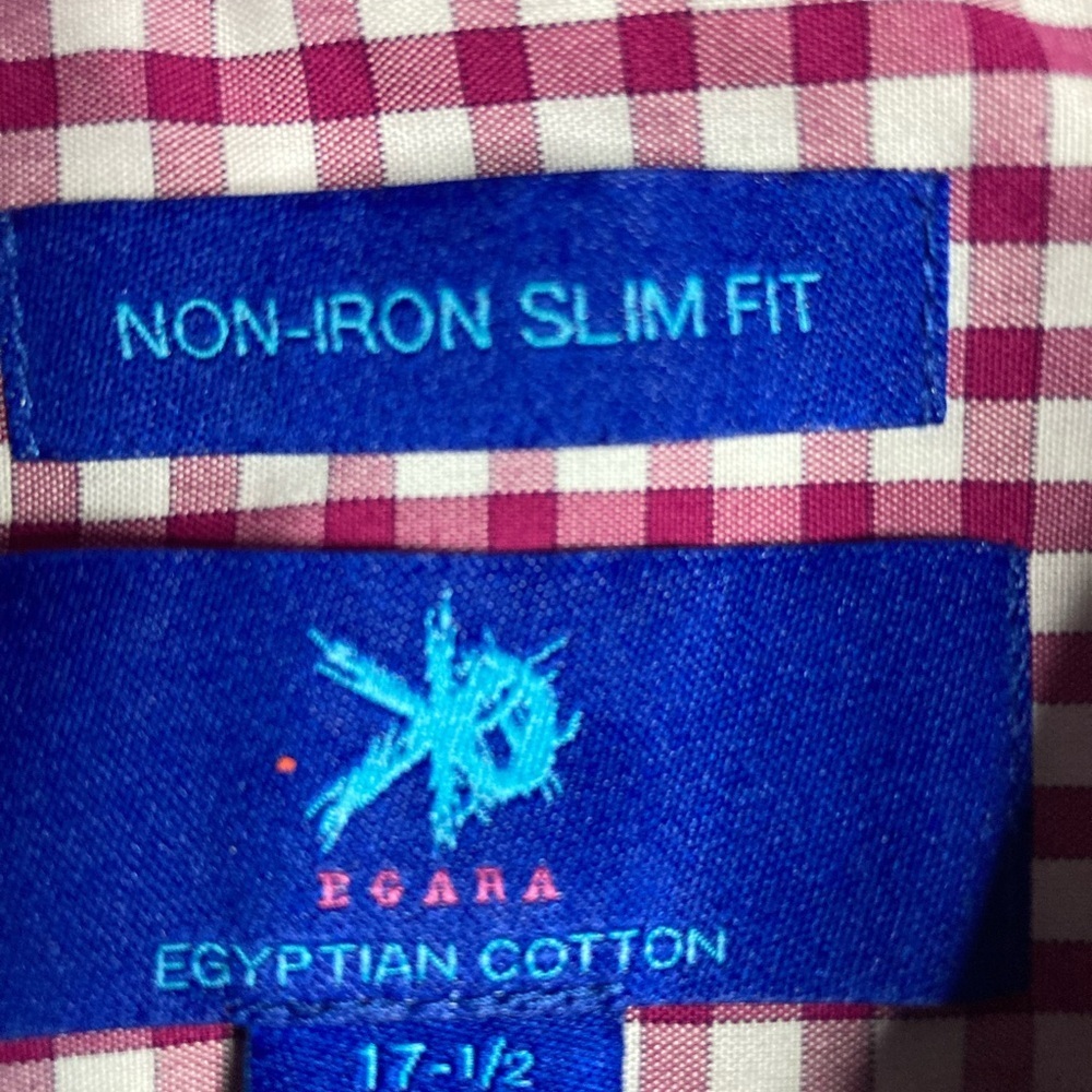 Egara Maroon and White Checkered Button Down Shirt - Picture 8 of 11